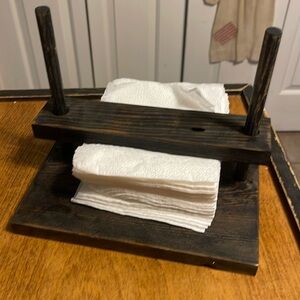 Black wooden napkin holder